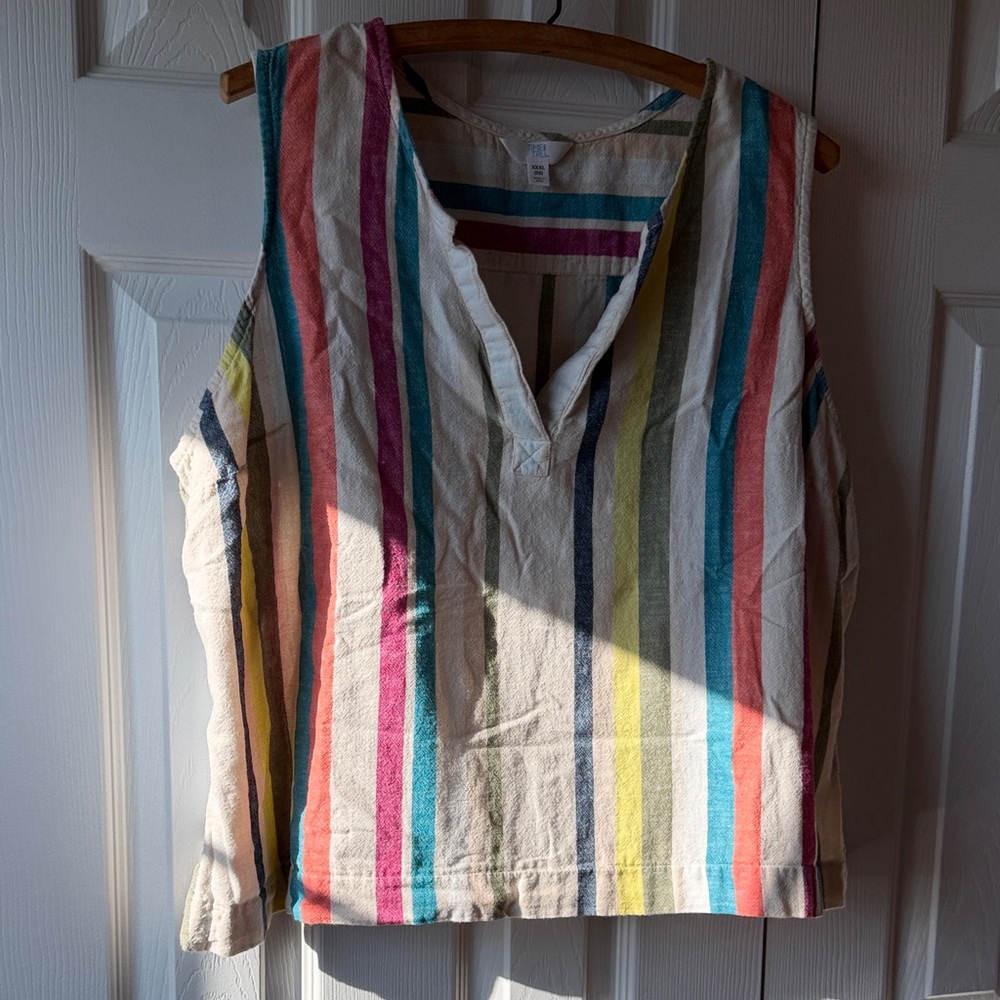 Sleeveless Tunic Top- Linen Style size xxxl
